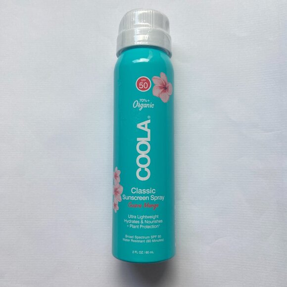 NEW COOLA Classic Body Organic Sunscreen Spray SPF 50 Guava Mango 2 fl oz - Picture 1 of 3